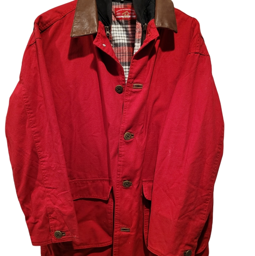 Vintage Marlboro Country Store Red Chore Coat Barn Coat size large